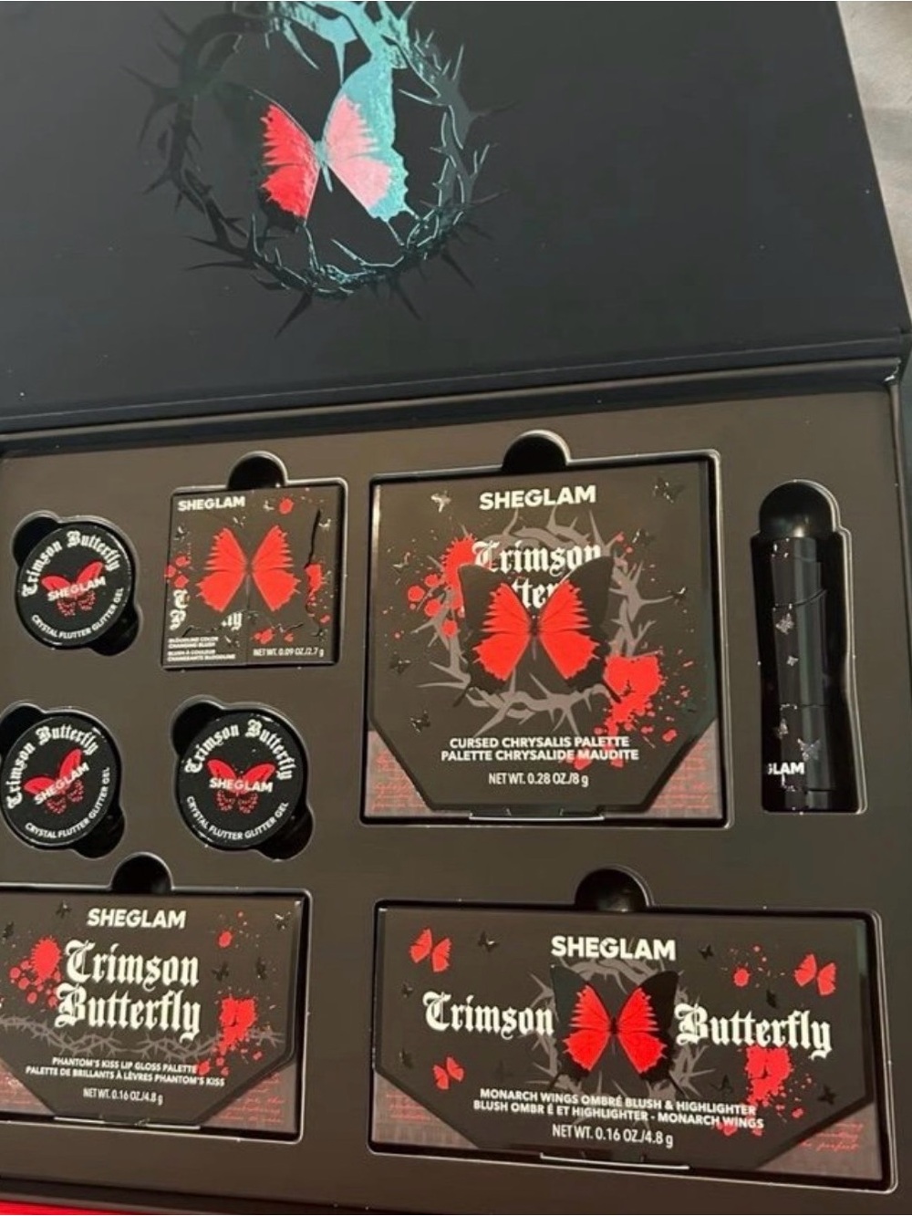 Sheglam crimson Butterfly full makeup collection PR box set
